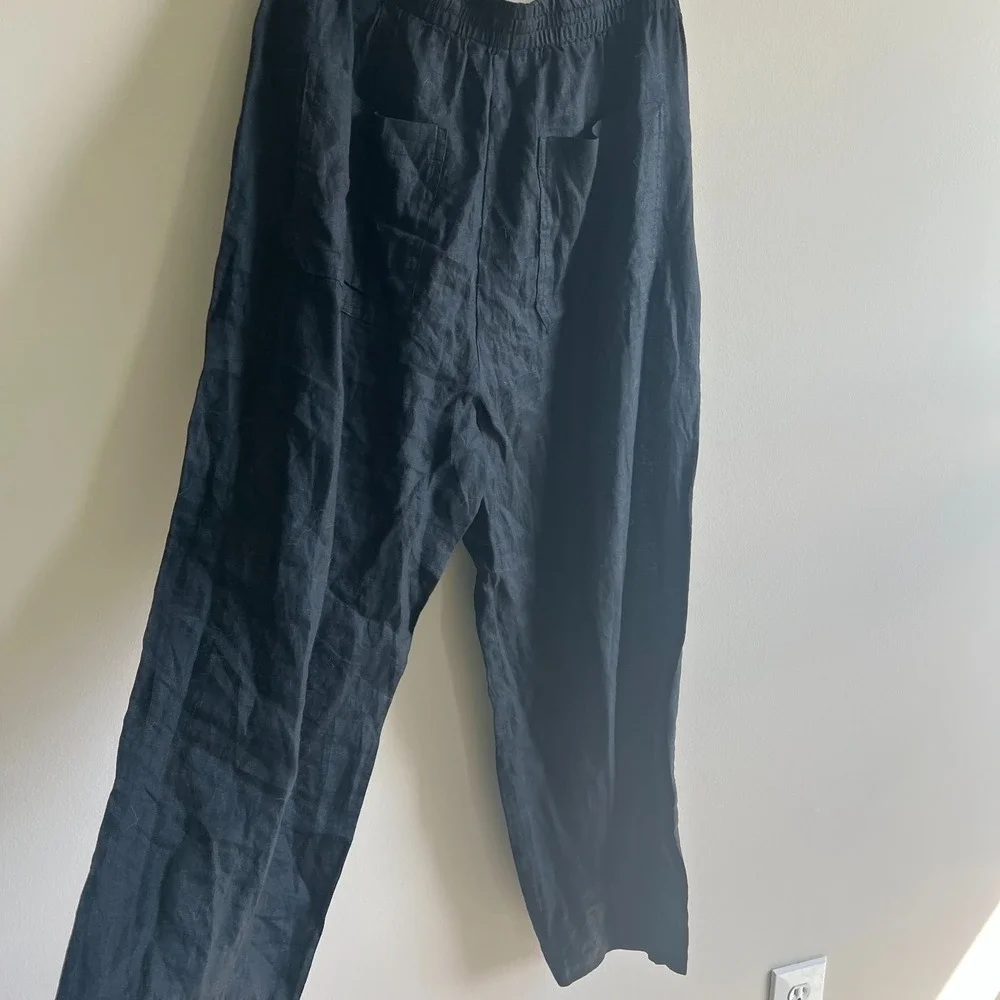 Banana Republic pants relaxed straight fit 100% Linen size medium beach summer